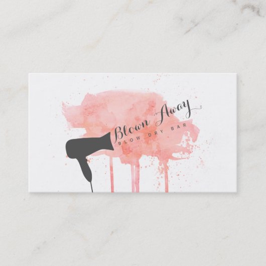 Carte De Visite rose chic moy dry bar hairstylist (Devant)