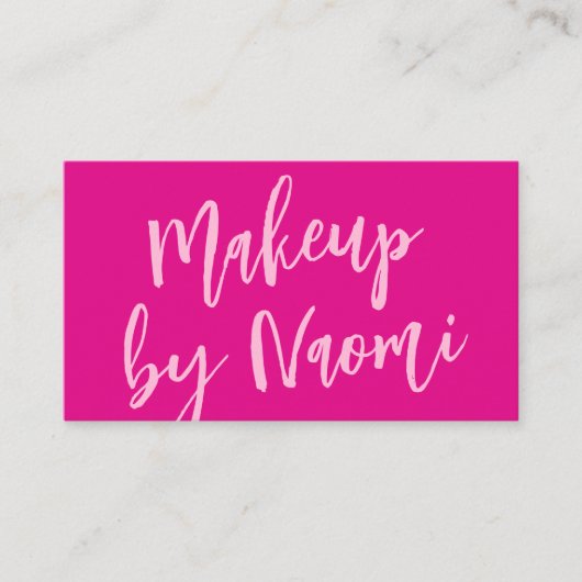 Carte De Visite Rose Chic + Script de calligraphie moderne (Devant)