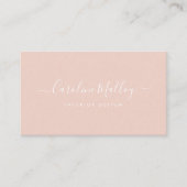 Carte De Visite Rose clair classique | Script de signature (Devant)