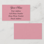Carte de visite rose-clair de 2 normes de (Devant / Derrière)