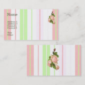 Carte de visite rose-clair de roses (Devant / Derrière)