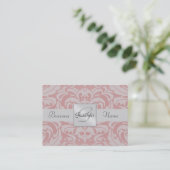 Carte de visite rose-clair de ruban d'argent de (Debout devant)