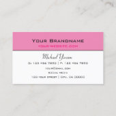 Carte De Visite Rose clair et blanc Simple moderne Professionnel (Dos)