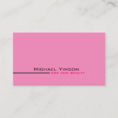 Carte De Visite Rose clair et blanc Simple moderne Professionnel (Devant)