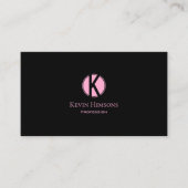 Carte De Visite Rose clair moderne avec Monogramme et photo (Devant)