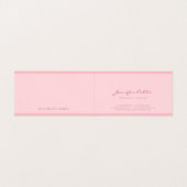 Carte De Visite Rose clair moderne Modèle simple Élégant Script (Intérieur déplié)