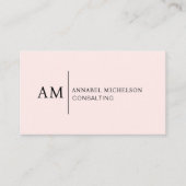 Carte de visite rose clair Monogramme (Devant)