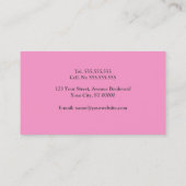 Carte de visite rose-clair simple (Dos)