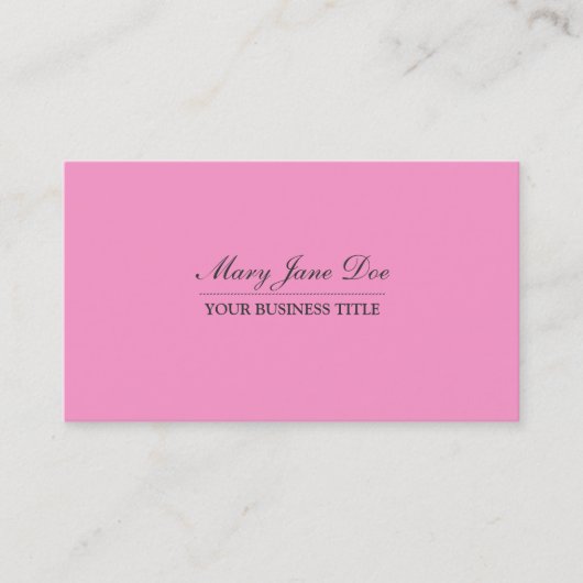 Carte de visite rose-clair simple (Devant)