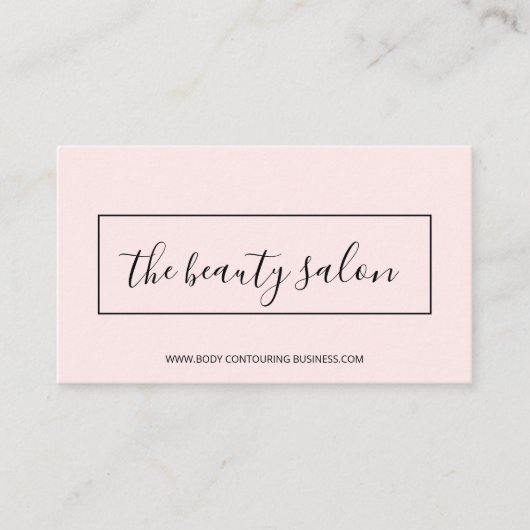 Carte De Visite Rose Clean Design simple avec cadre rectangle (Devant)