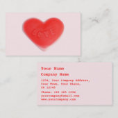 Carte de visite rose coeur doux (Devant / Derrière)