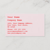 Carte de visite rose coeur doux (Dos)