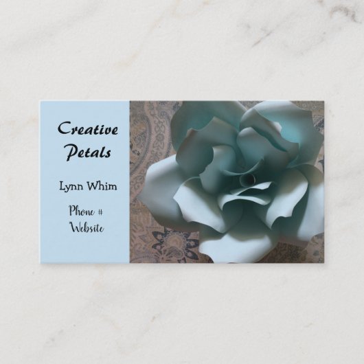 Carte De Visite Rose Conçue Bleue Designer (Devant)