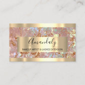 Carte De Visite Rose Copper Gold Marble Frame Event (Devant)