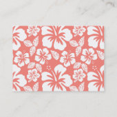 Carte De Visite Rose Corail Hibiscus Tropical (Dos)