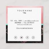 Carte de visite rose créatif de carré de marbre (Dos)