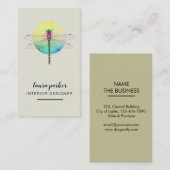 Carte De Visite Rose créatif de nature de concepteur de libellule (Devant / Derrière)