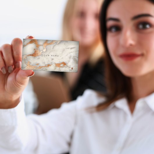 Carte De Visite Rose cuivre or gris brillant Vip