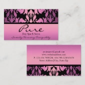 Carte de visite rose Damask (Devant / Derrière)