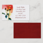 Carte de visite rose d'aquarelle (Devant / Derrière)