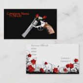 Carte de visite rose d'arme à feu de revolver (Devant / Derrière)