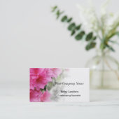 Carte de visite rose d'azalée (Debout devant)