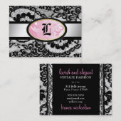 Carte De Visite Rose de 311 Lace de Luxe Iradescent (Devant / Derrière)
