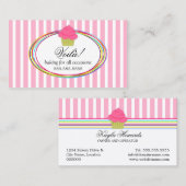 Carte De Visite Rose de boulangerie de petit gâteau (Devant / Derrière)