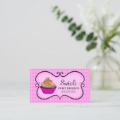 Carte De Visite Rose de boulangerie de petit gâteau (Debout devant)