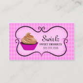 Carte De Visite Rose de boulangerie de petit gâteau (Devant)