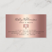 Carte De Visite Rose de boulangerie  or Parties scintillant de cui (Dos)