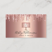 Carte De Visite Rose de boulangerie  or Parties scintillant de cui (Devant)