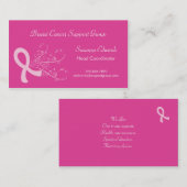 Carte de visite rose de cancer du sein de ruban (Devant / Derrière)