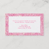 Carte de visite rose de cancer du sein de ruban (Dos)