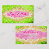 Carte De Visite Rose de chaux corrompu par CHROMATOGRAPHIE GAZEUSE (Devant / Derrière)