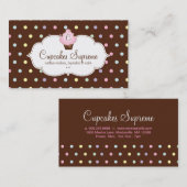Carte De Visite Rose de chocolat de pois de boulangerie de petit (Devant / Derrière)