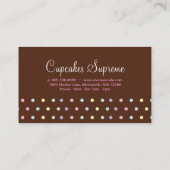 Carte De Visite Rose de chocolat de pois de boulangerie de petit (Dos)