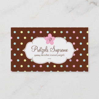 Carte De Visite Rose de chocolat de pois de boulangerie floral