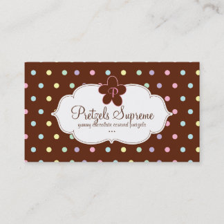 Carte De Visite Rose de chocolat de pois de boulangerie floral