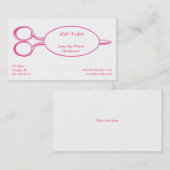 Carte de visite rose de ciseaux (Devant / Derrière)