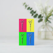 Carte De Visite rose de ciseaux de cosmétologie de coiffeur d'art (Debout devant)