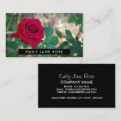 Carte De Visite Rose de Crimson rouge, fleuriste (Devant / Derrière)