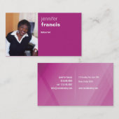 Carte de visite rose de croisement (Devant / Derrière)