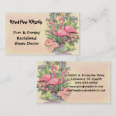 Carte de visite rose de cru de Flamant rose de (Devant / Derrière)