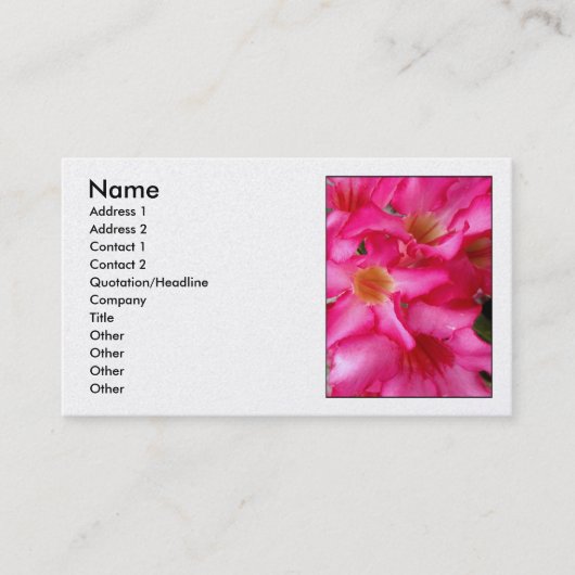 Carte De Visite Rose de désert (Devant)