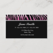 Carte De Visite Rose de diamant d'impression de zèbre de bijoux de (Dos)