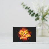 Carte De Visite Rose de feu en fleurs (Debout devant)
