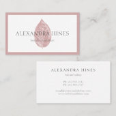 carte de visite rose de feuille (Devant / Derrière)