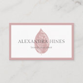 carte de visite rose de feuille (Devant)