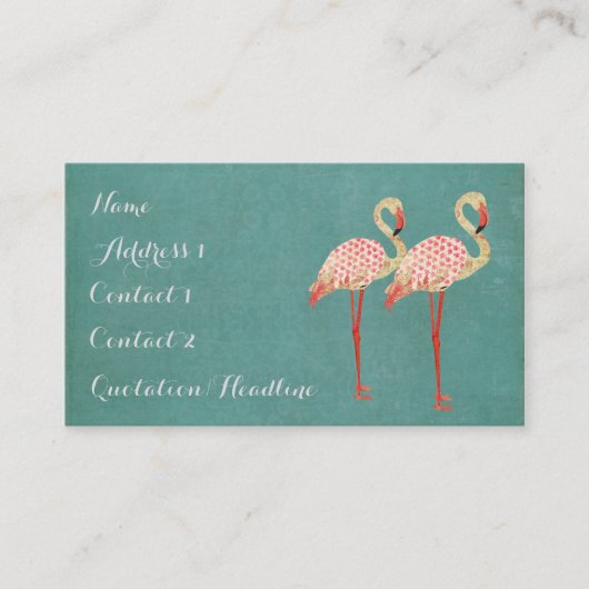 Carte de visite rose de Flamants roses (Devant)